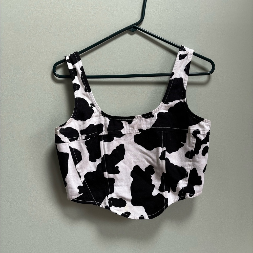 Cow print crop top